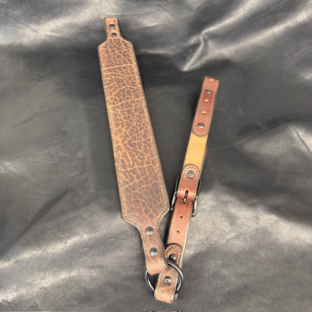 *In Stock* Leather Rifle Sling Brown Genuine American Bison Leather w/Brown Stitch