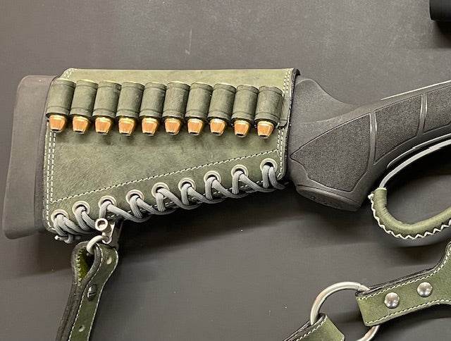 *Made to Order* Leather Butt-Cover w/Ammo Loops for Lever Action Guide Guns Marlin, Henry, Chiappa, S&W in Genuine Water Buffalo