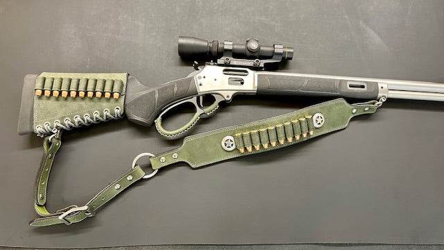 *Made to Order* Leather Butt-Cover w/Ammo Loops for Lever Action Guide Guns Marlin, Henry, Chiappa, S&W in Genuine Water Buffalo