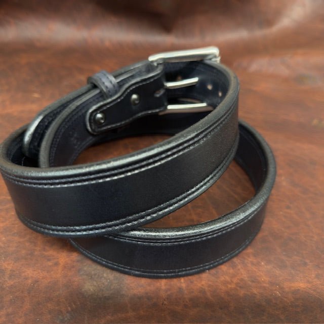 *In Stock* 1.5" Carry Belt .25" Thick Double Stitch Black w/Black Stitch Size 36 - Busted B Leather