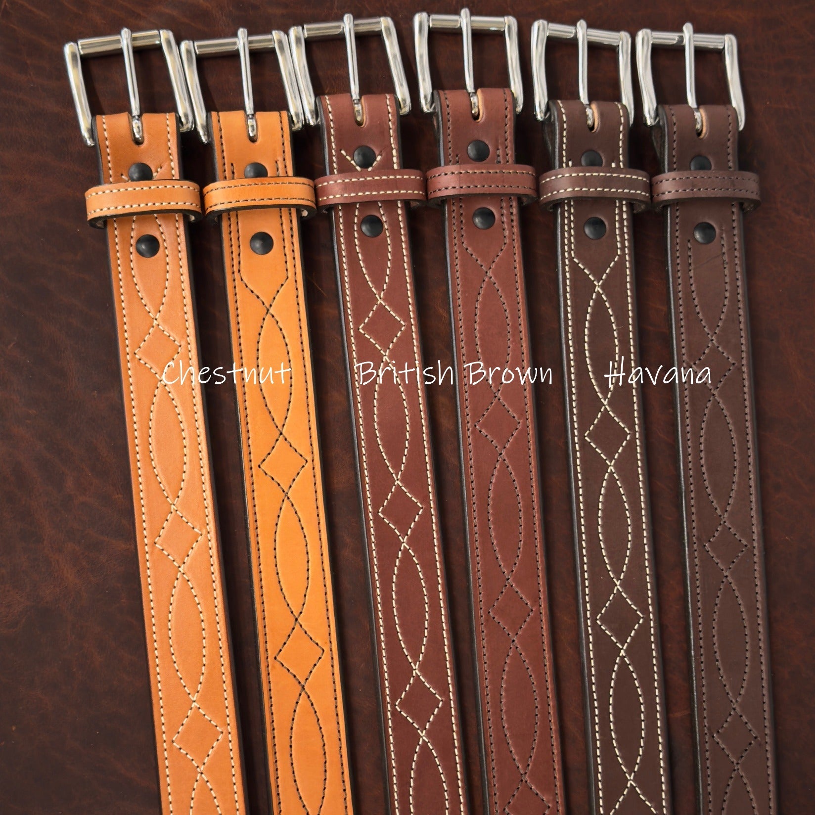 *In Stock* 1.5" Fancy Stitch Carry Belt - Busted B Leather