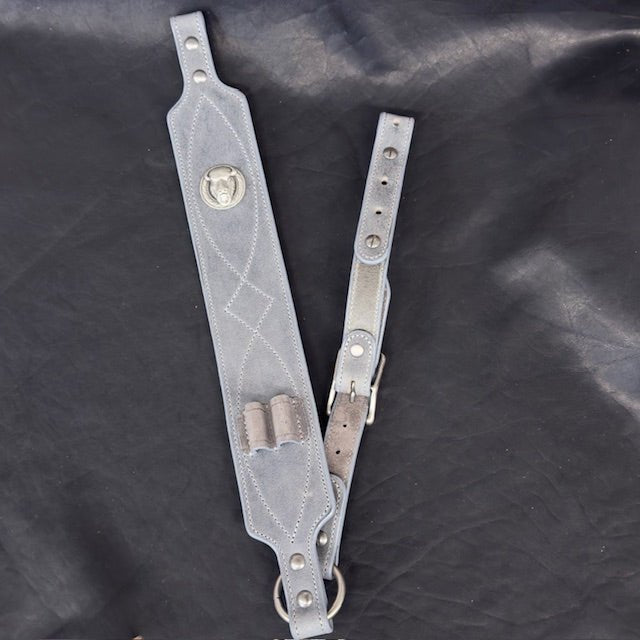 *In Stock* Big Game Rifle Sling in Genuine Weathered Gray Water Buffalo .45-70 Govt