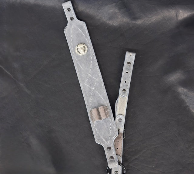 *In Stock* Big Game Rifle Sling in Genuine Weathered Gray Water Buffalo .45-70 Govt
