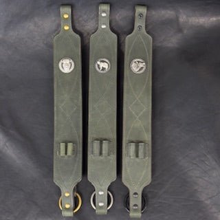 *In Stock* Big Game Rifle Sling in Genuine Weathered Hunter Green Water Buffalo .45-70 Govt & .308