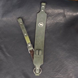 *In Stock* Big Game Rifle Sling in Genuine Weathered Hunter Green Water Buffalo .45-70 Govt & .308