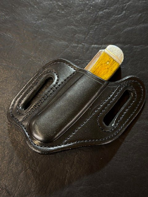 *In Stock* Cowboy Knife Sheath for 2 Blade Trapper 4 1/8" - Busted B Leather