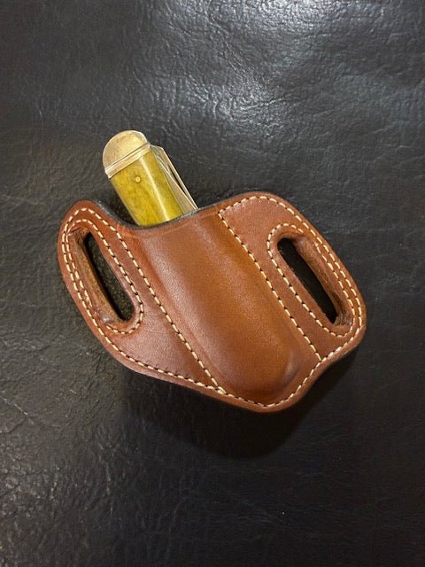 *In Stock* Cowboy Knife Sheath for 2 Blade Trapper 4 1/8" - Busted B Leather