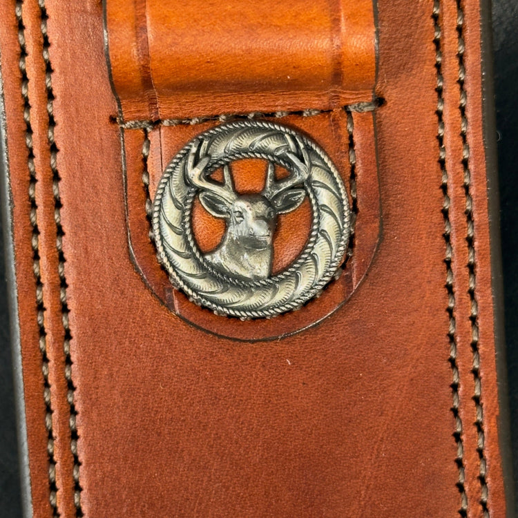 *In Stock* Guide Gun Rifle Sling .45 - 70 Govt Ammo Loops Dark Oiled Chestnut w/Brown Stitch - Busted B Leather