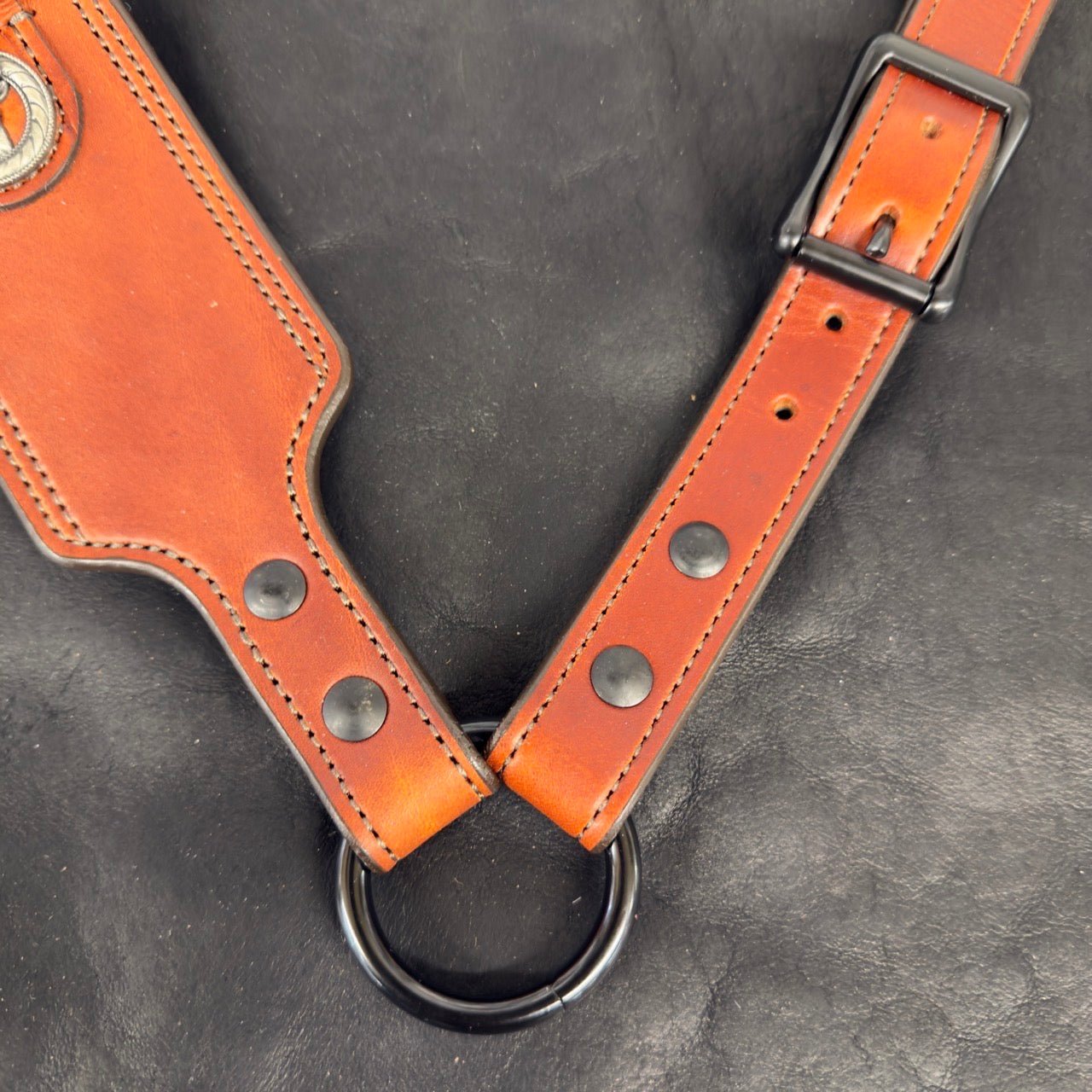 *In Stock* Guide Gun Rifle Sling .45 - 70 Govt Ammo Loops Dark Oiled Chestnut w/Brown Stitch - Busted B Leather