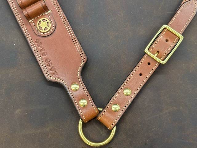 *In Stock* Guide Gun Rifle Sling Marlin 1895 Lever Action Saddle Oil Finish w/Natural 45-70 Govt Antique Brass Smooth Star Conchos