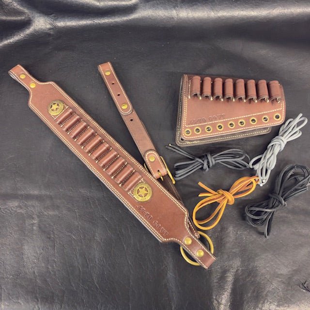 *In Stock* Guide Gun Rifle Sling & RH Butt Cover Bundle – Multiple Leather Options - Busted B Leather