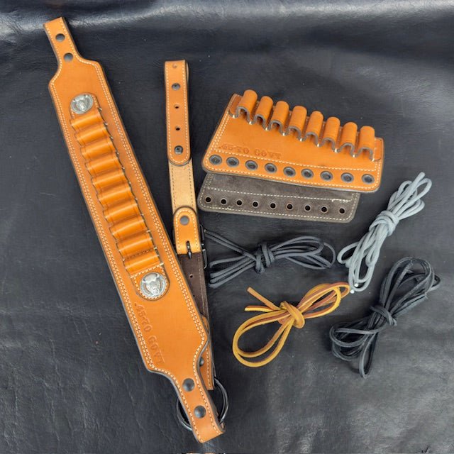 *In Stock* Guide Gun Rifle Sling & RH Butt Cover Bundle – Multiple Leather Options - Busted B Leather