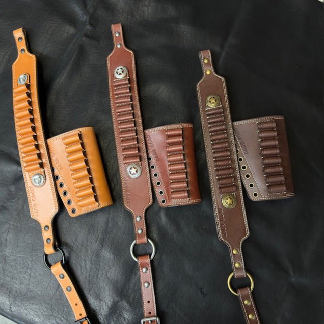 *In Stock* Guide Gun Rifle Sling & RH Butt Cover Bundle – Multiple Leather Options - Busted B Leather