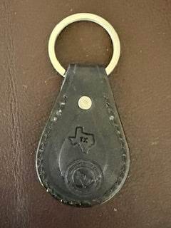 *In Stock* Leather Key Fob Black w/Silver & Black Three Percenter Concho