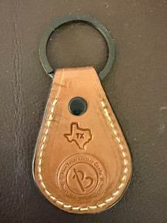 *In Stock* Leather Key Fob Saddle Oil Finish w/Hand Painted Initial "T"