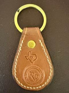 *In Stock* Leather Key Fob Saddle Oil Finish w/Hand Painted Initial "W"