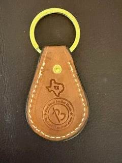 *In Stock* Leather Key Fob Saddle Oil Finish w/Hand Painted Texas Stamp