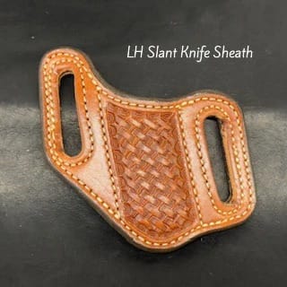 *In Stock* Leather Knife Sheath w/Basket Weave for Mini Copperlock or Mini Trapper