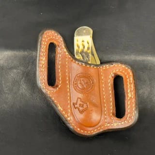 *In Stock* Leather Knife Sheath w/Basket Weave for Mini Copperlock or Mini Trapper