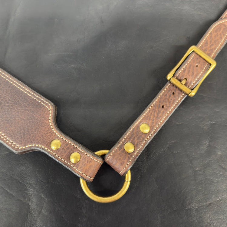 *In Stock* Leather Rifle Sling Brown Genuine American Bison Leather w/Natural Stitch