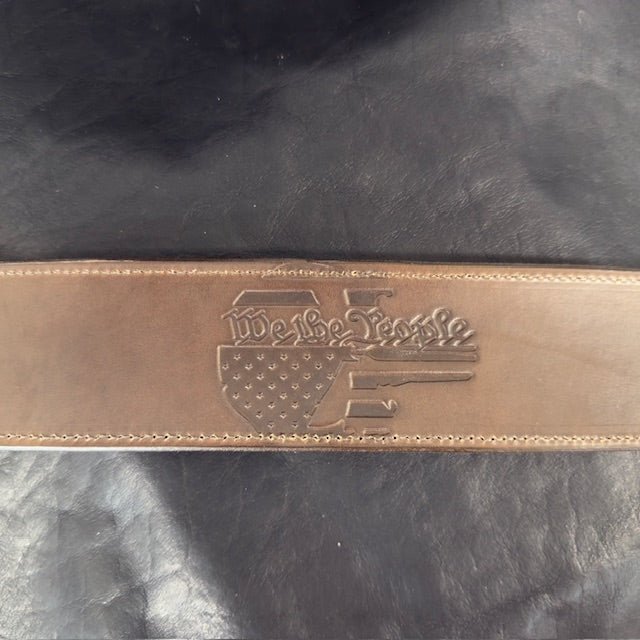 *In Stock* Leather Rifle Sling & RH Butt Cover Bundle – Brown Bison Leather, .45-70 Ammo Loops