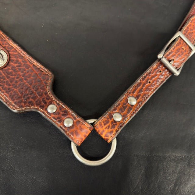 *In Stock* Leather Rifle Sling & RH Butt Cover Bundle – Mahogany American Bison Leather, .45-70 Ammo Loops