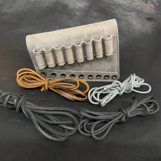 *In Stock* LH Leather Butt - Cover w/Ammo Loops .45 - 70 Govt in Genuine Weathered Gray Water Buffalo Lever Action Guide Guns Marlin, Henry, Chiappa, Rossi - Busted B Leather