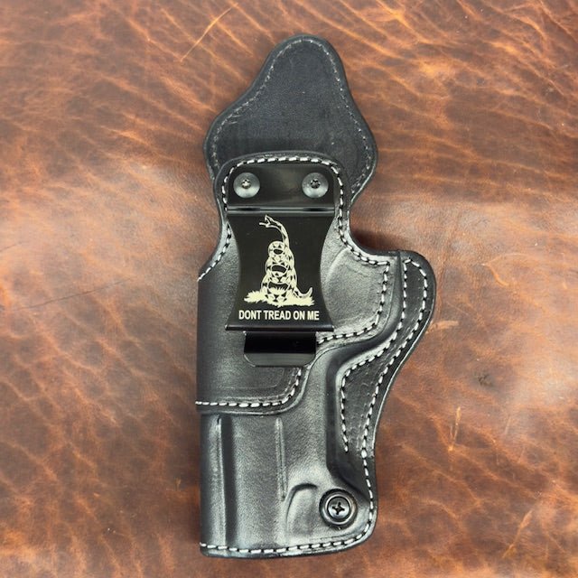 *In Stock* LH Side/RH SOB IWB Kimber KDS 9C Black w/Silver Stitch & DTOM or 2A 1776 Metal Belt Clip