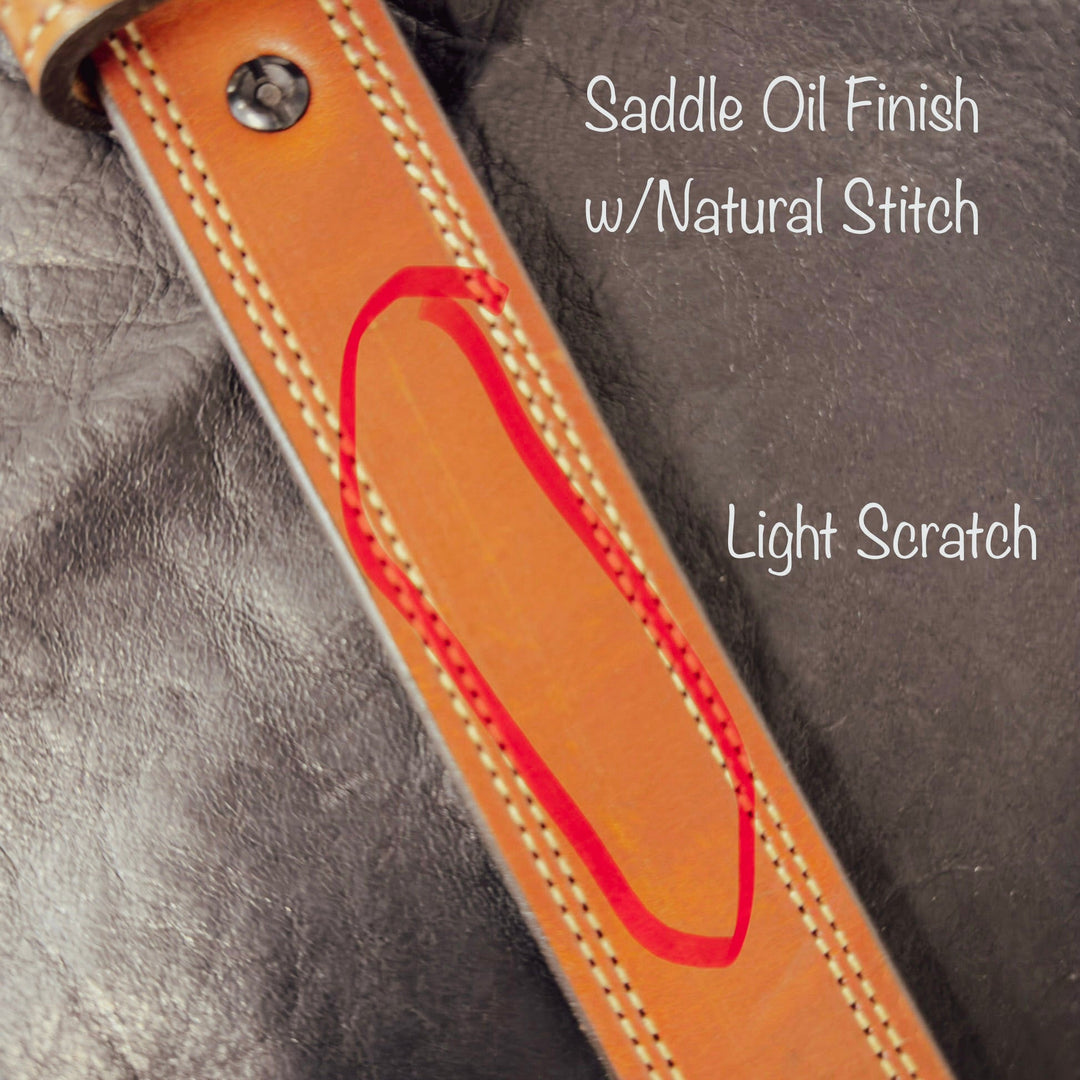 *In Stock* Perfectly Imperfect 1.5" Double Stitch Carry Belt - Busted B Leather
