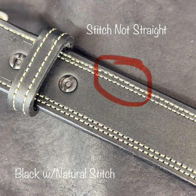 *In Stock* Perfectly Imperfect 1.5" Double Stitch Carry Belt - Busted B Leather