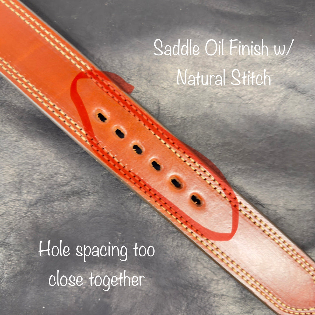 *In Stock* Perfectly Imperfect 1.5" Double Stitch Carry Belt - Busted B Leather