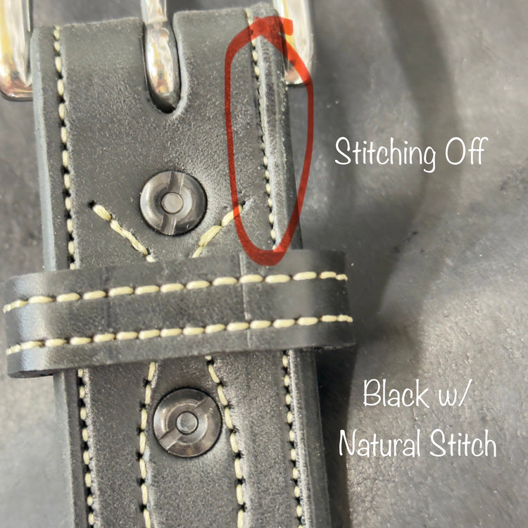 *In Stock* Perfectly Imperfect 1.5" Fancy Stitch Carry Belt - Busted B Leather