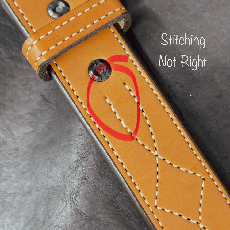 *In Stock* Perfectly Imperfect 1.5" Fancy Stitch Carry Belt - Busted B Leather