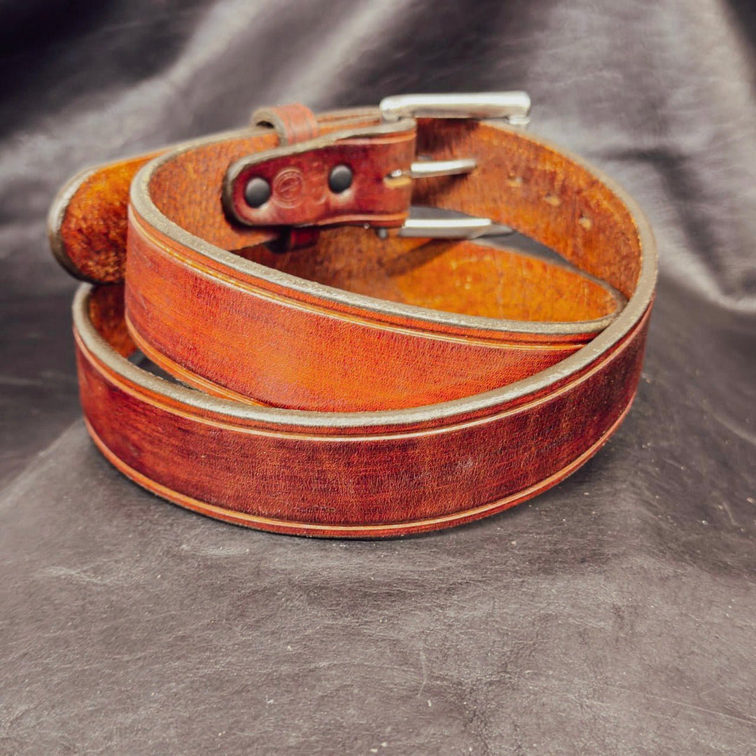 *In Stock* Perfectly Imperfect Single Thickness Belt Dark Oiled Chestnut - Busted B Leather