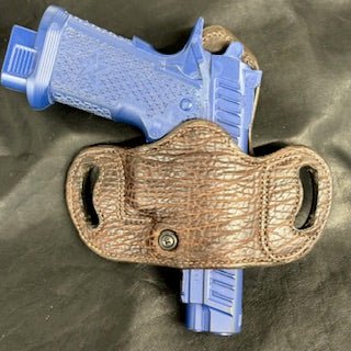 *In Stock* RH Belt Slide Holster – Genuine Brown Bison Leather for Staccato & Springfield DS Prodigy