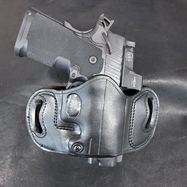*In Stock* RH Belt Slide Unlined Holster Staccato - DS Prodigy Black w/Black Stitch - Busted B Leather