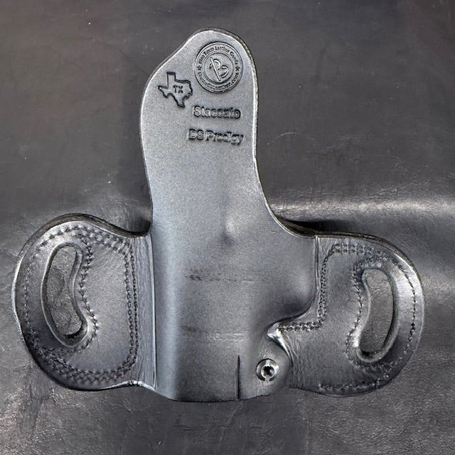 *In Stock* RH Belt Slide Unlined Holster Staccato - DS Prodigy Black w/Black Stitch - Busted B Leather