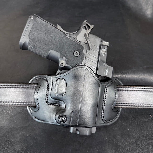 *In Stock* RH Belt Slide Unlined Holster Staccato - DS Prodigy Black w/Black Stitch - Busted B Leather
