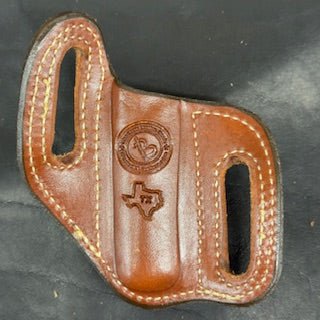 *In Stock* RH Cowboy Knife Sheath for 2 Blade Trapper 4 1/8 Saddle Oil Finish - Hand Tooled Border