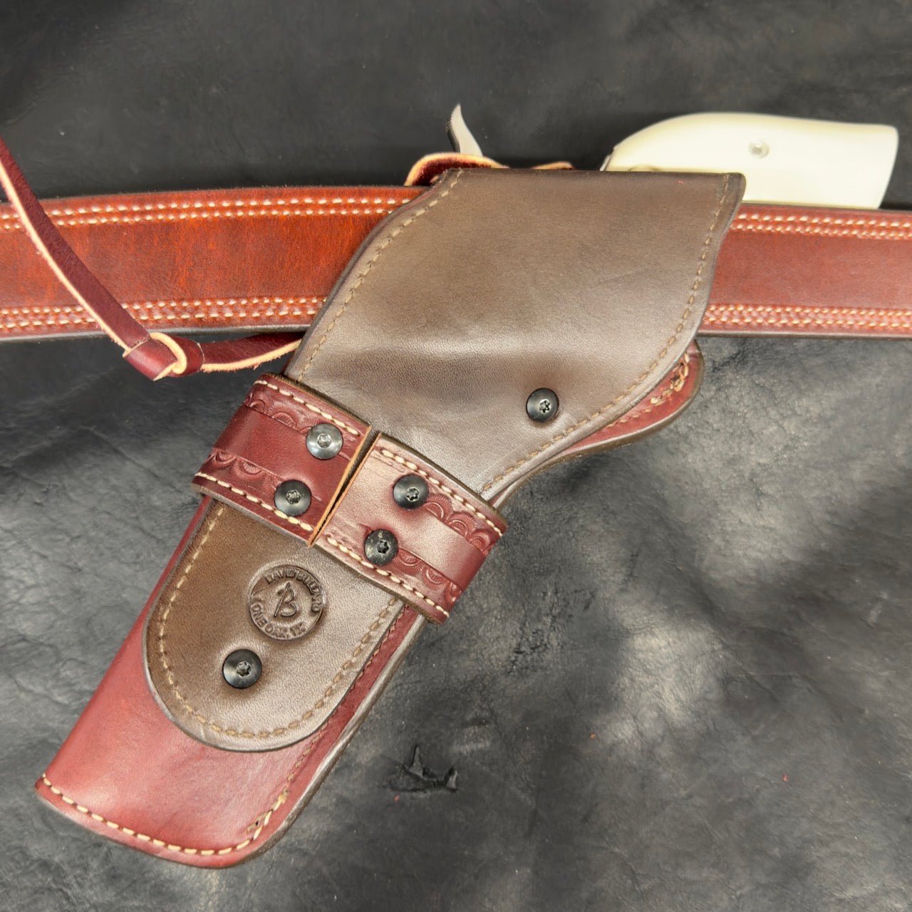 *In Stock* RH Cross Draw Rancher Holster SAA 5.5" - Busted B Leather