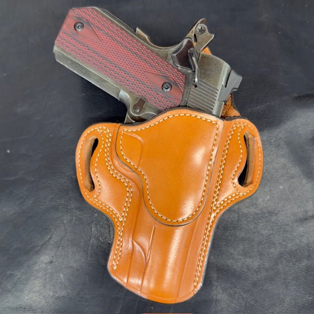 *In Stock* RH Ironside 1911 4.25" Unlined Holster in Chestnut w/Natural Stitch