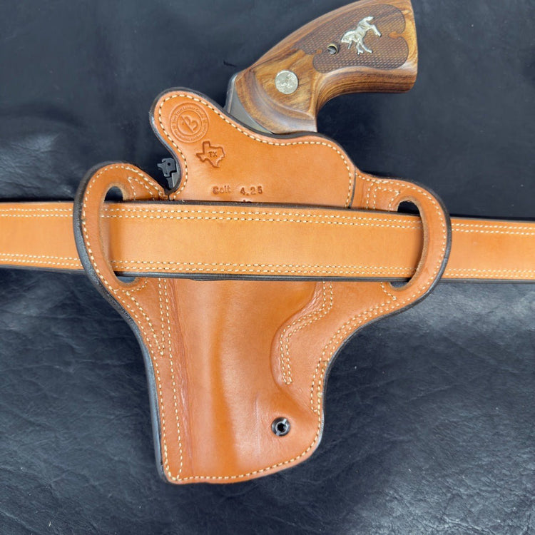 *In Stock* RH Ironside Holster Colt Anaconda 4.25" Chestnut/Natural/Basket Weave - Busted B Leather