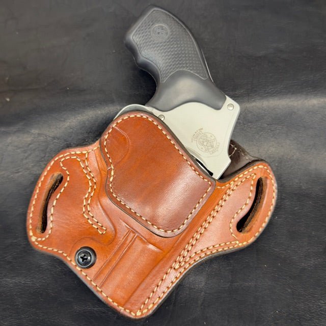 *In Stock* RH Ironside Holster for S&W J Frame 1.87" to 2" Saddle Oil Finish w/Natural Stitch