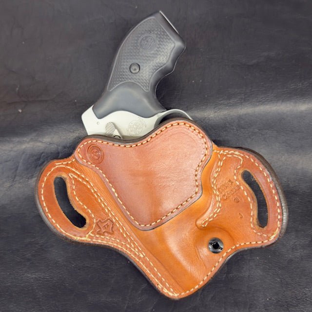 *Ammo Depot* ITEM #: 210 RH Ironside Holster for S&W J Frame 1.87" to 2" Saddle Oil Finish w/Natural Stitch