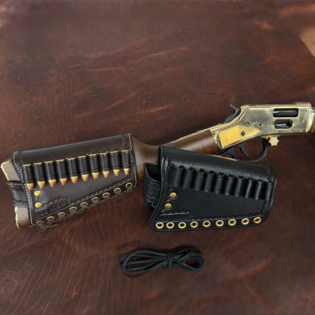 *In Stock* RH Leather Butt Cover Henry Side Gate/Henry Big Boy Brass .44 Mag - Busted B Leather