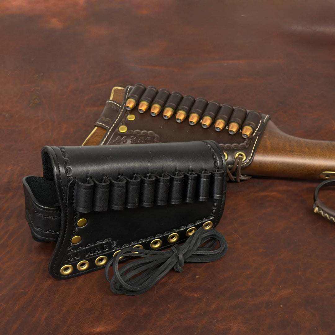 *In Stock* RH Leather Butt Cover Henry Side Gate/Henry Big Boy Brass .44 Mag - Busted B Leather