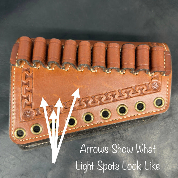 *In - Stock* RH Leather Butt Cover w/ .44/.45 Ammo Loops – Saddle Oil Finish - Busted B Leather
