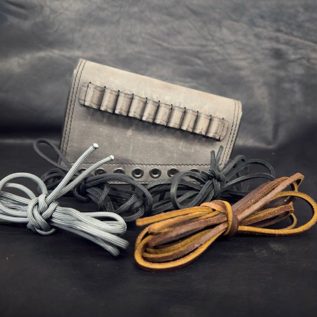 *In Stock* RH Leather Butt - Cover w/Ammo Loops .357 Mag in Genuine Weathered Gray Water Buffalo Lever Action Guide Guns Marlin, Henry, Chiappa, Rossi - Busted B Leather