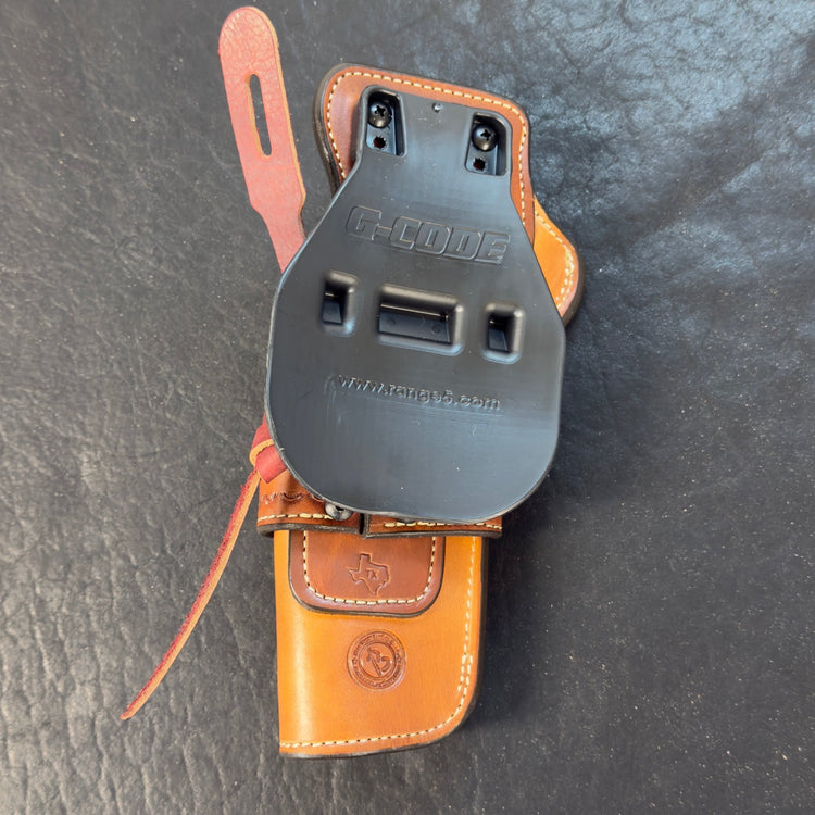 *In Stock* RH Paddle Rancher Cowboy Holster w/Basket Weave & Concho - Busted B Leather