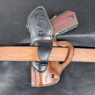 *In Stock* RH Raptor Holster for 1911 4.25" Golden Brown w/Black Trim & Brown Stitch